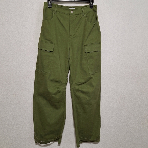 Steve Madden NEW Olive Green Grunge Gorpcore Streetwear Utilitarian Cargo Pant L - Picture 1 of 12